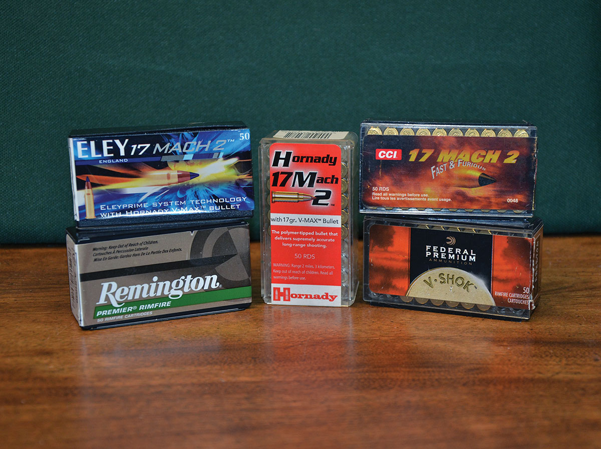 Regardless of which company name is on the box, all 17 Mach 2 ammunition is loaded with a 17-grain V-MAX bullet made by Hornady.